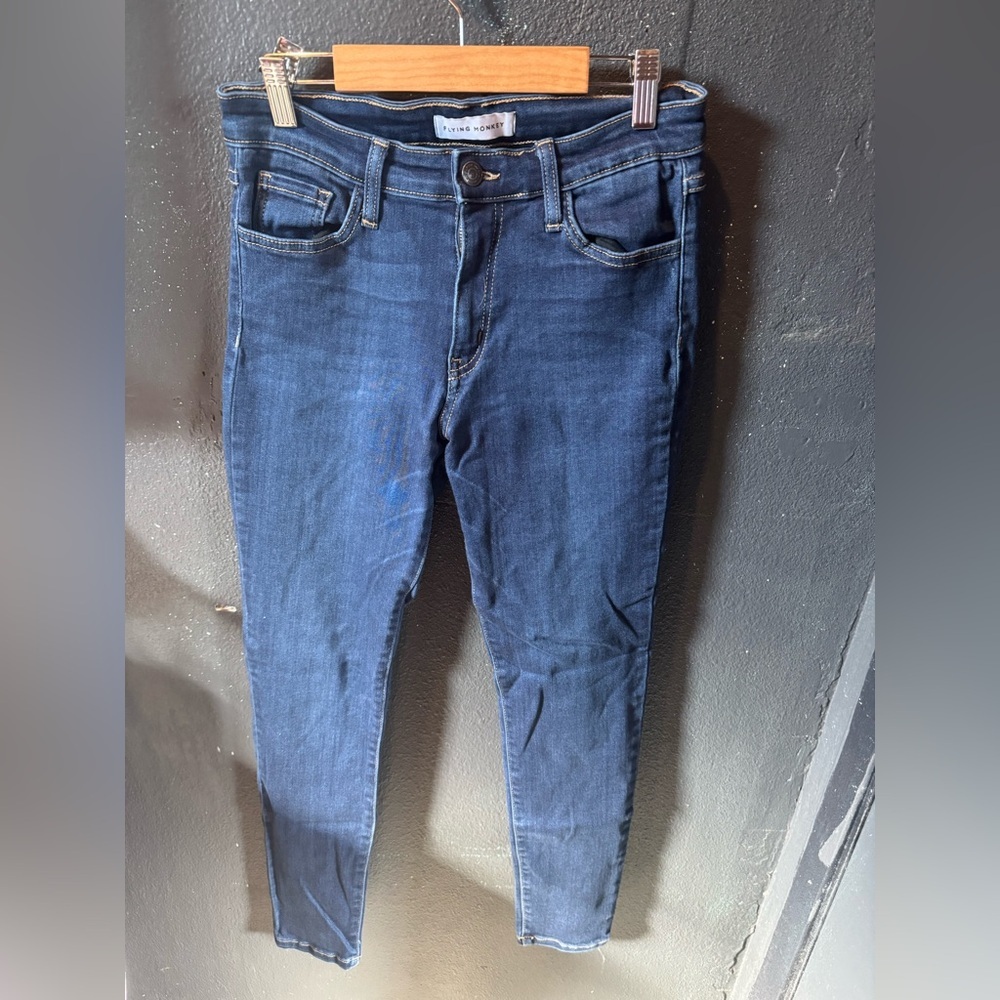 Flying Monkey Dark Blue High Rise Skinny Jeans